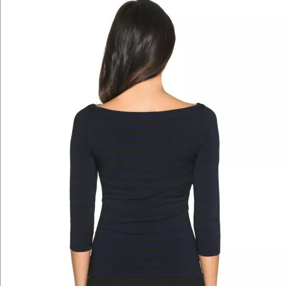 WHBM ponte top blouse crossover stretch SZ S NWT - Picture 7 of 7